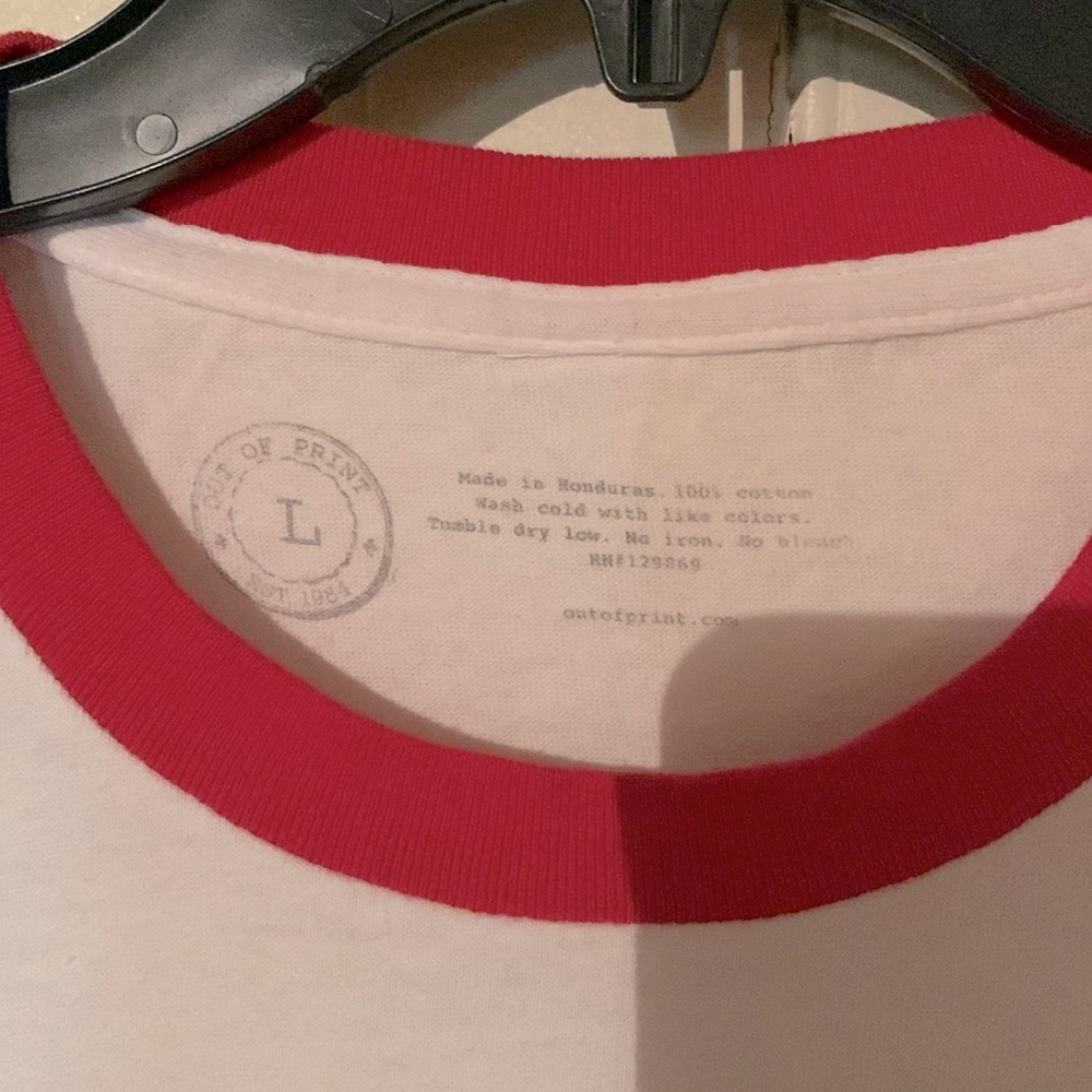 Out of Print Cream and Red Short Sleeve Tee Retro Graphic - Picture 2 of 4